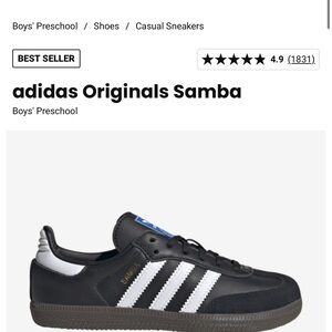 Adidas Samba Kids' Black White Sneakers